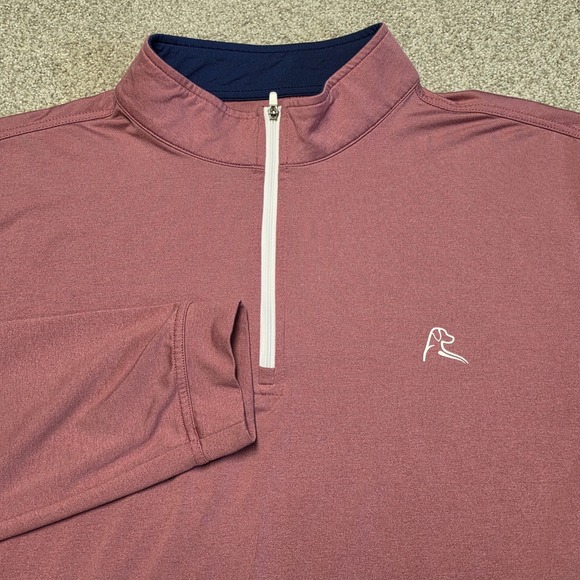 Rhoback Men's XL Pink 1/4 Zip Mock Neck Pullover Nylon Activewear Top